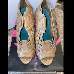 Matteo tan booties/heels